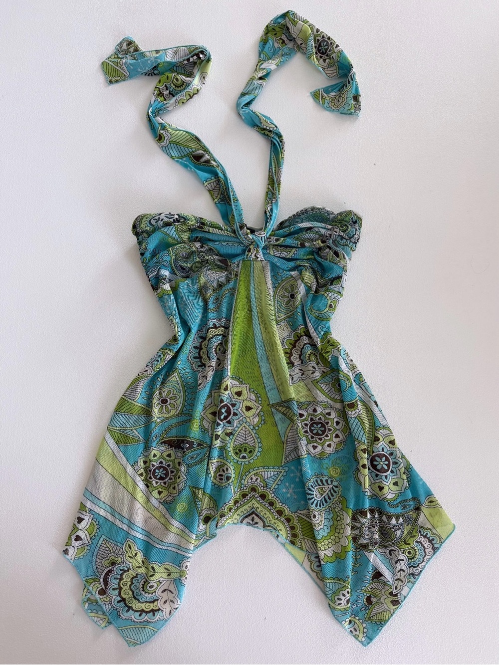 Vintage Rampage Paisley Print Long Halter Top